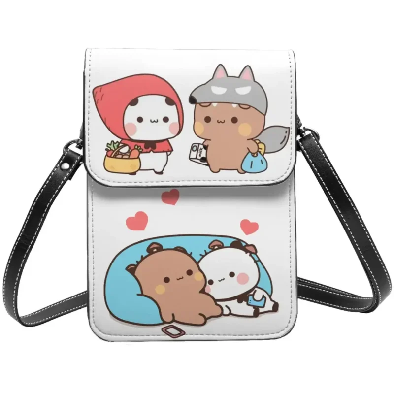 Bubu Dudu Leather Cell Phone Purse – Cute & Compact Crossbody Bag (Black)
