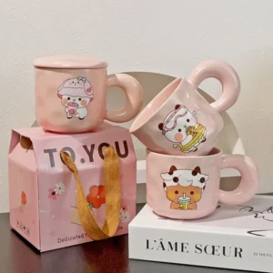 Cartoon Bubu And Dudu Ceramic Mug – Adorable Panda Mug for Coffee, Tea, and More