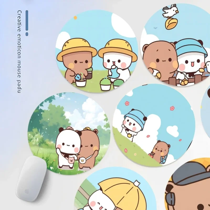 Bubu and Dudu Small Round Mouse Pad – Cute & Comfortable Desk Accessory