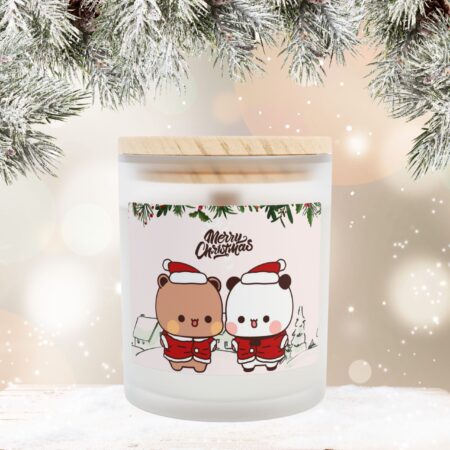 Bubu Dudu Christmas Candle - Festive Bear and Panda Scented Wax Light for Holiday Ambiance
