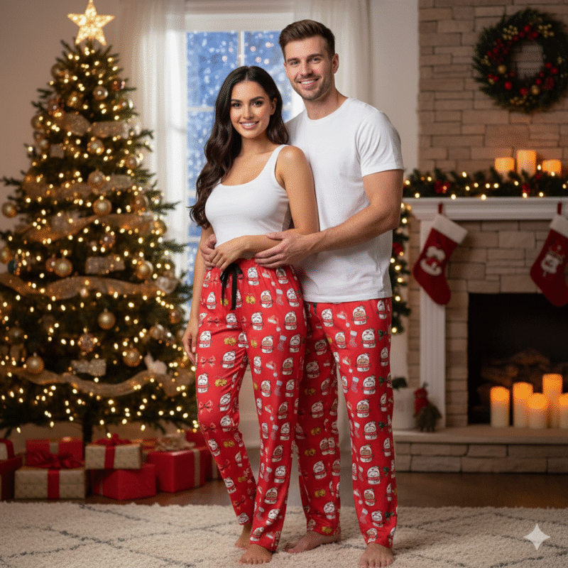 Bubu Dudu Christmas Pajama - Festive Bear and Panda Holiday Sleepwear for Cozy Nights