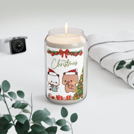 Bubu Dudu Christmas Candle Decor - Festive Bear and Panda Scented Jar Set for Holiday Ambiance