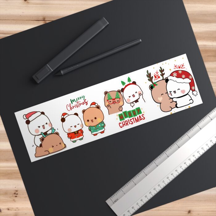 Bubu Dudu Christmas Cute Stickers - Adorable Bear and Panda Holiday Decals for Playful Decor
