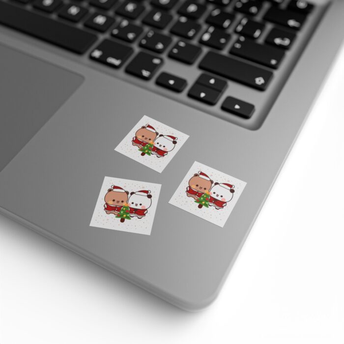 Bubu Dudu Christmas Festive Stickers - Joyful Bear and Panda Holiday Decals for Seasonal Sparkle