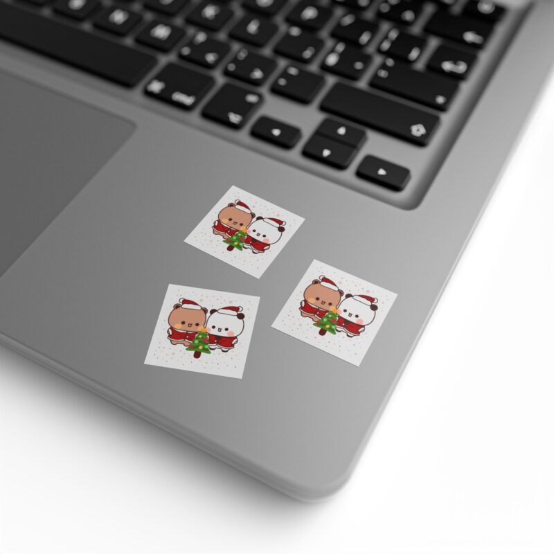 Bubu Dudu Christmas Festive Stickers - Joyful Bear and Panda Holiday Decals for Seasonal Sparkle