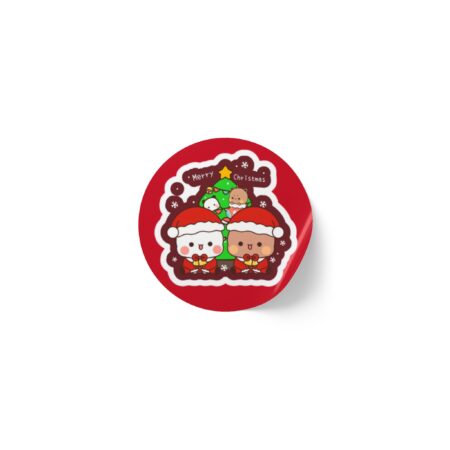 Bubu Dudu Christmas Stickers - Festive Bear and Panda Holiday Decals for Joyful Decor