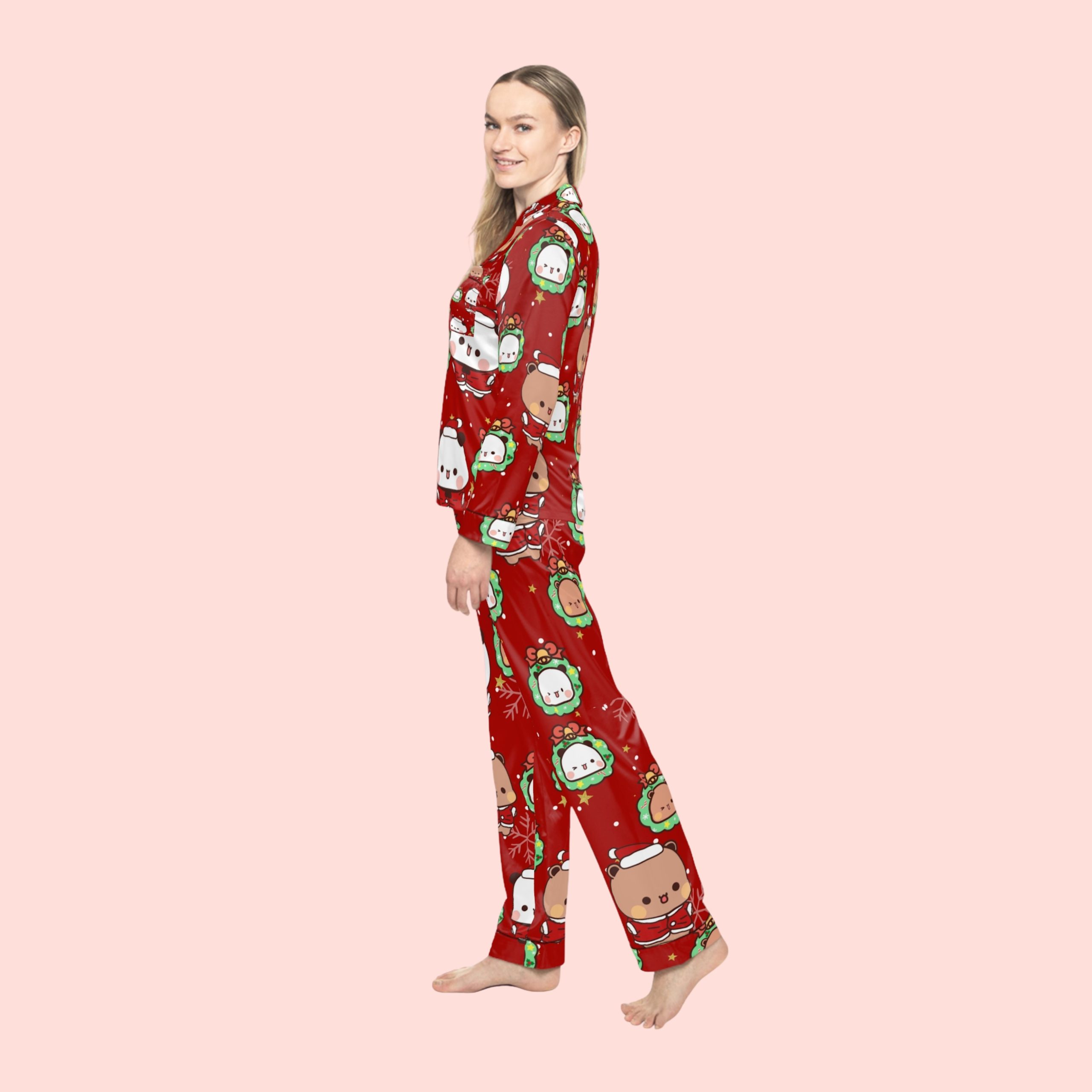 Bubu Dudu Christmas Pajama Set - Festive Bear and Panda Holiday Sleepwear for Cozy Nights - Image 3