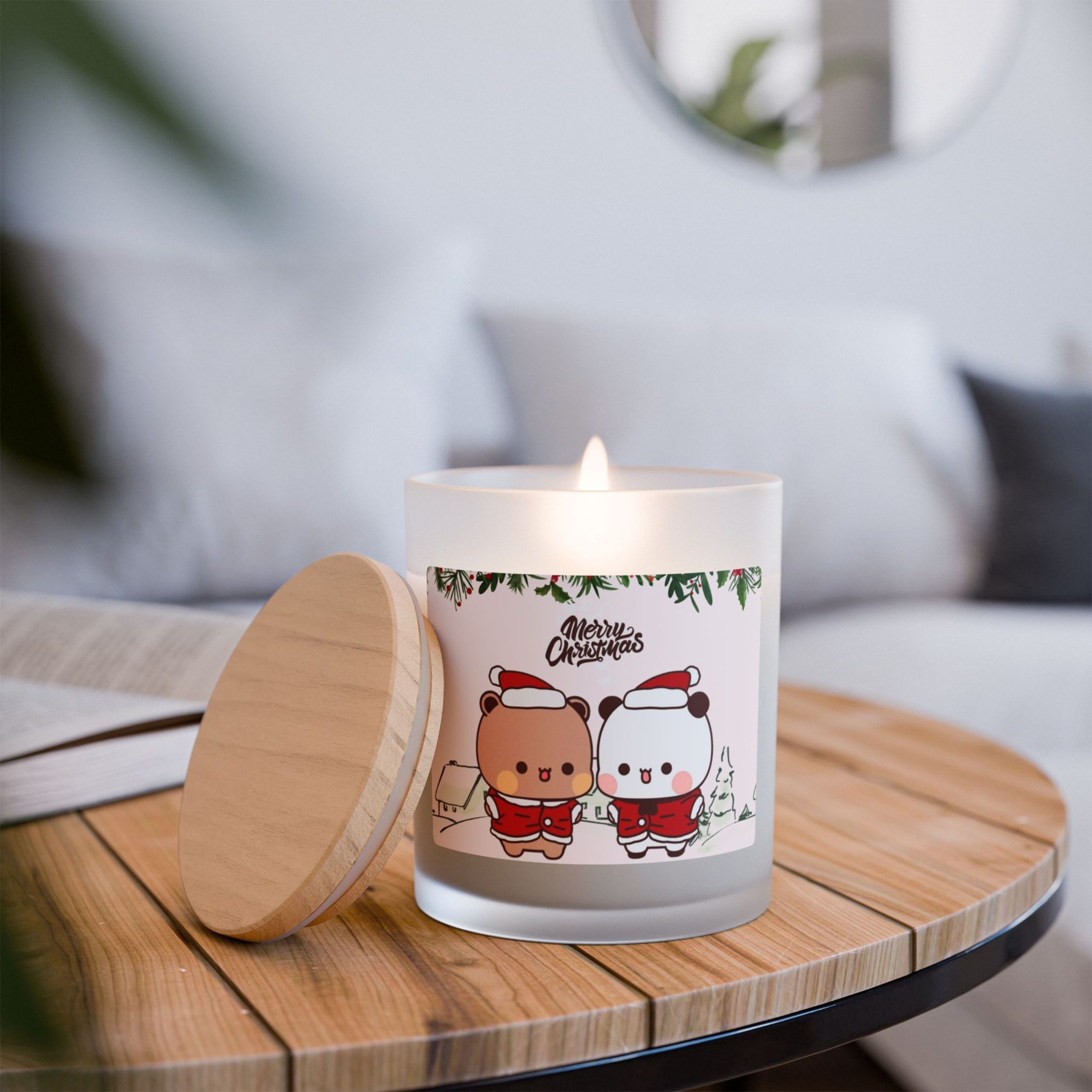 Bubu Dudu Christmas Candle - Festive Bear and Panda Scented Wax Light for Holiday Ambiance - Image 5