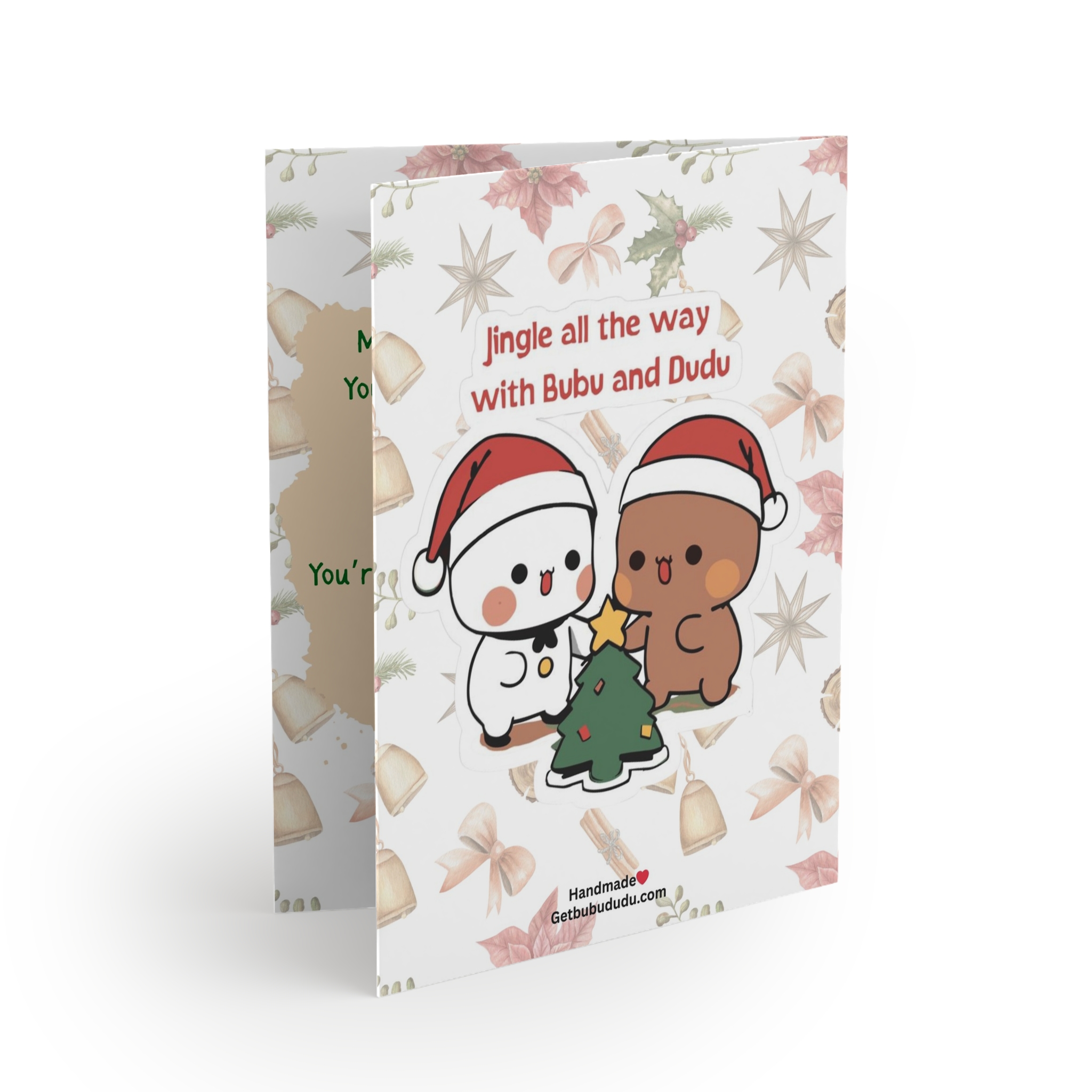 Bubu Dudu Christmas Greeting Card - Festive Bear and Panda Holiday Card for Heartfelt Wishes - Image 2