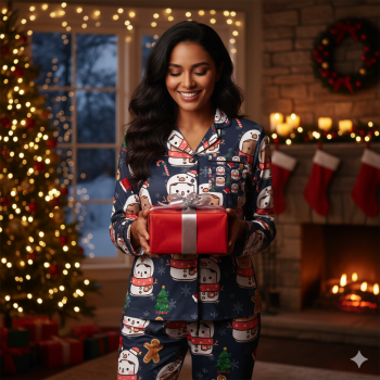 Bubu Dudu Christmas Night Suit - Festive Bear and Panda Holiday Pajama Ensemble for Cozy Nights