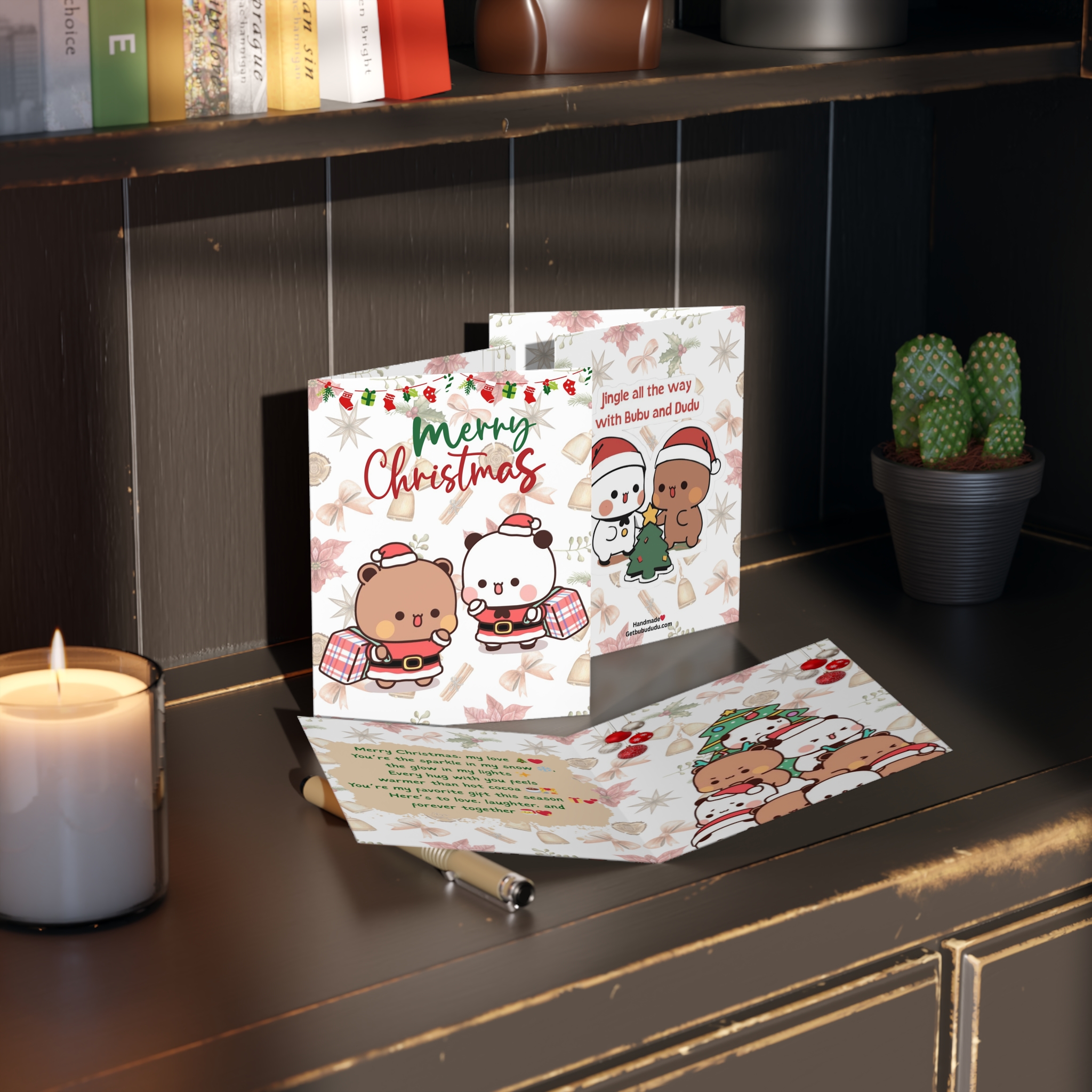 Bubu Dudu Christmas Greeting Card - Festive Bear and Panda Holiday Card for Heartfelt Wishes - Image 6