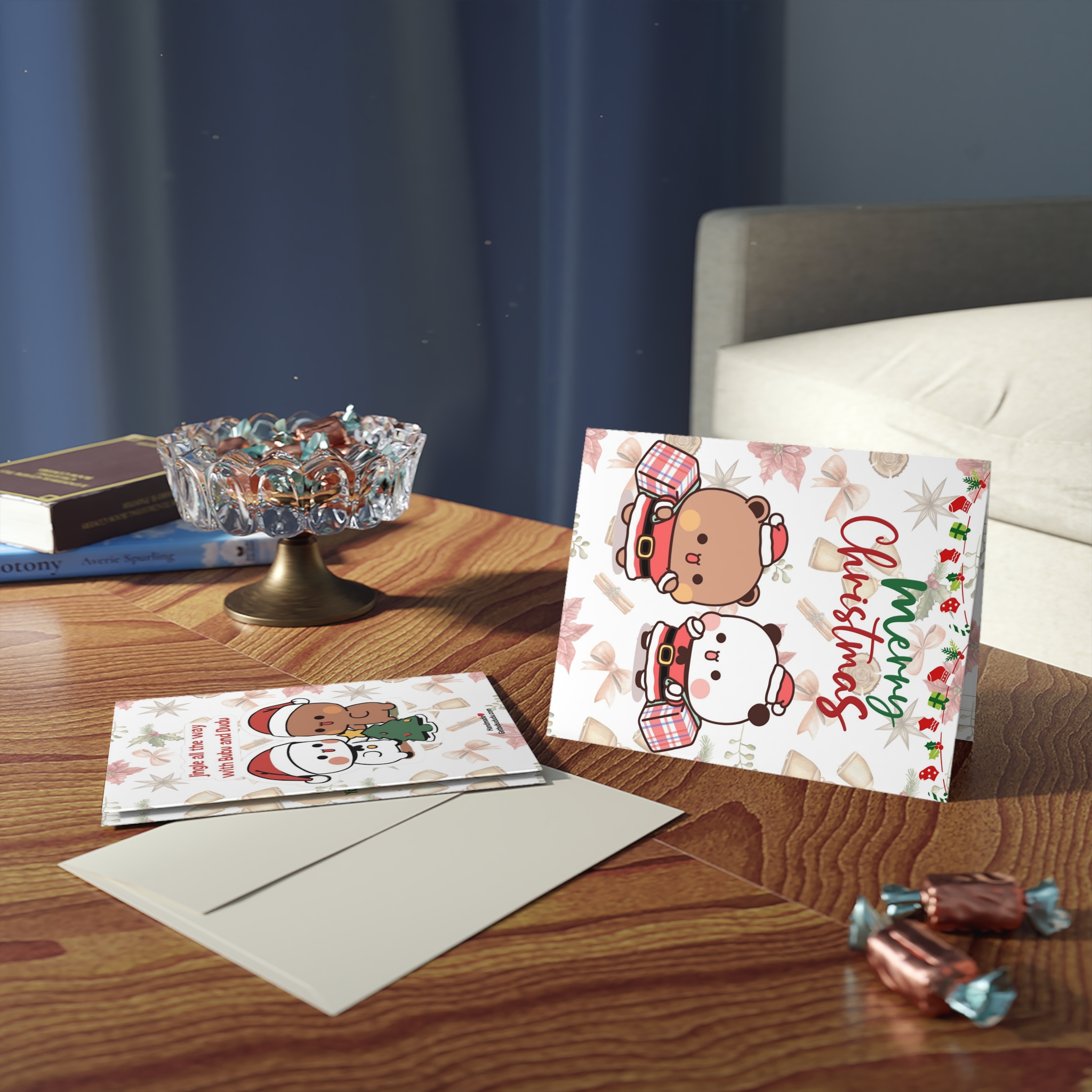 Bubu Dudu Christmas Greeting Card - Festive Bear and Panda Holiday Card for Heartfelt Wishes - Image 3