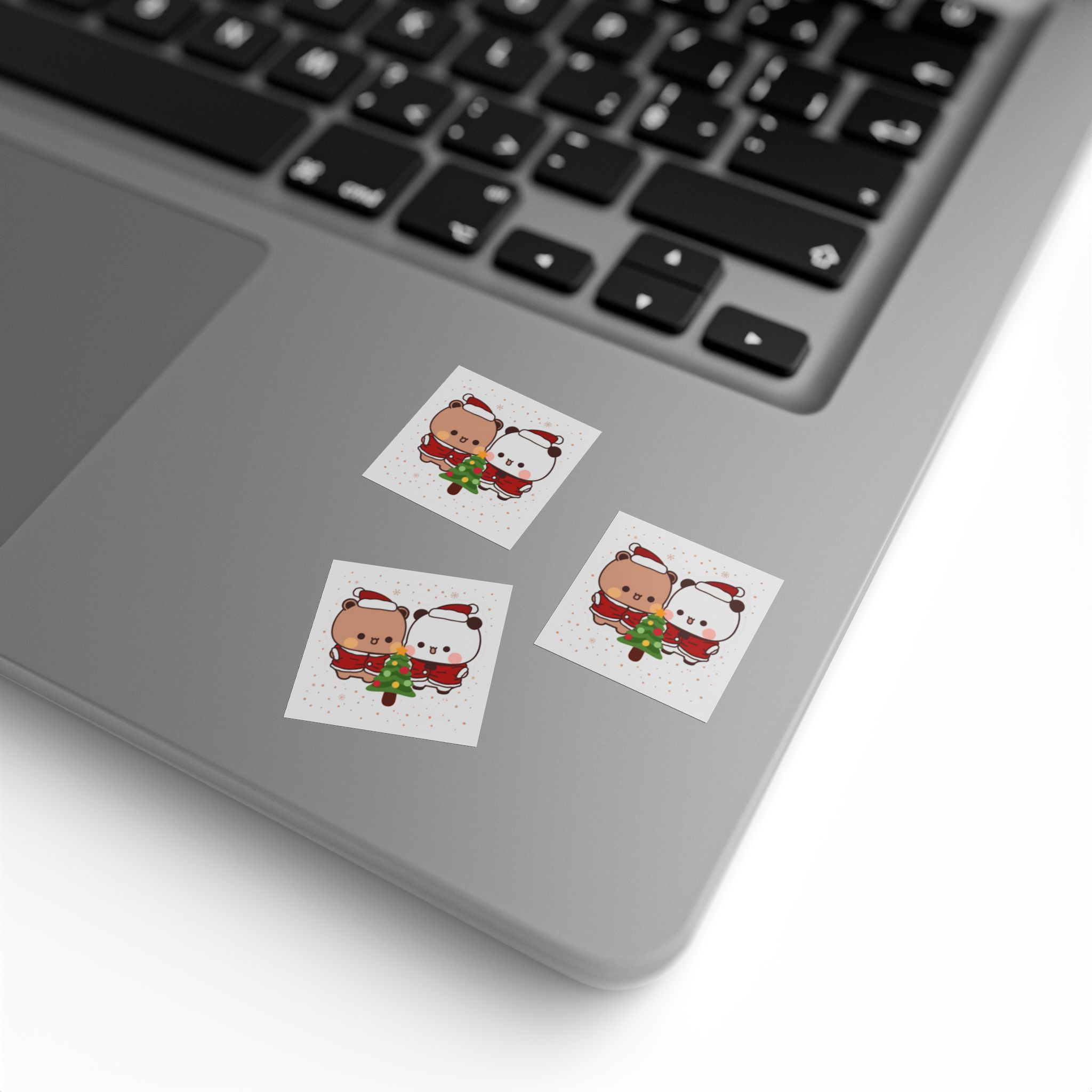 Bubu Dudu Christmas Festive Stickers - Joyful Bear and Panda Holiday Decals for Seasonal Sparkle