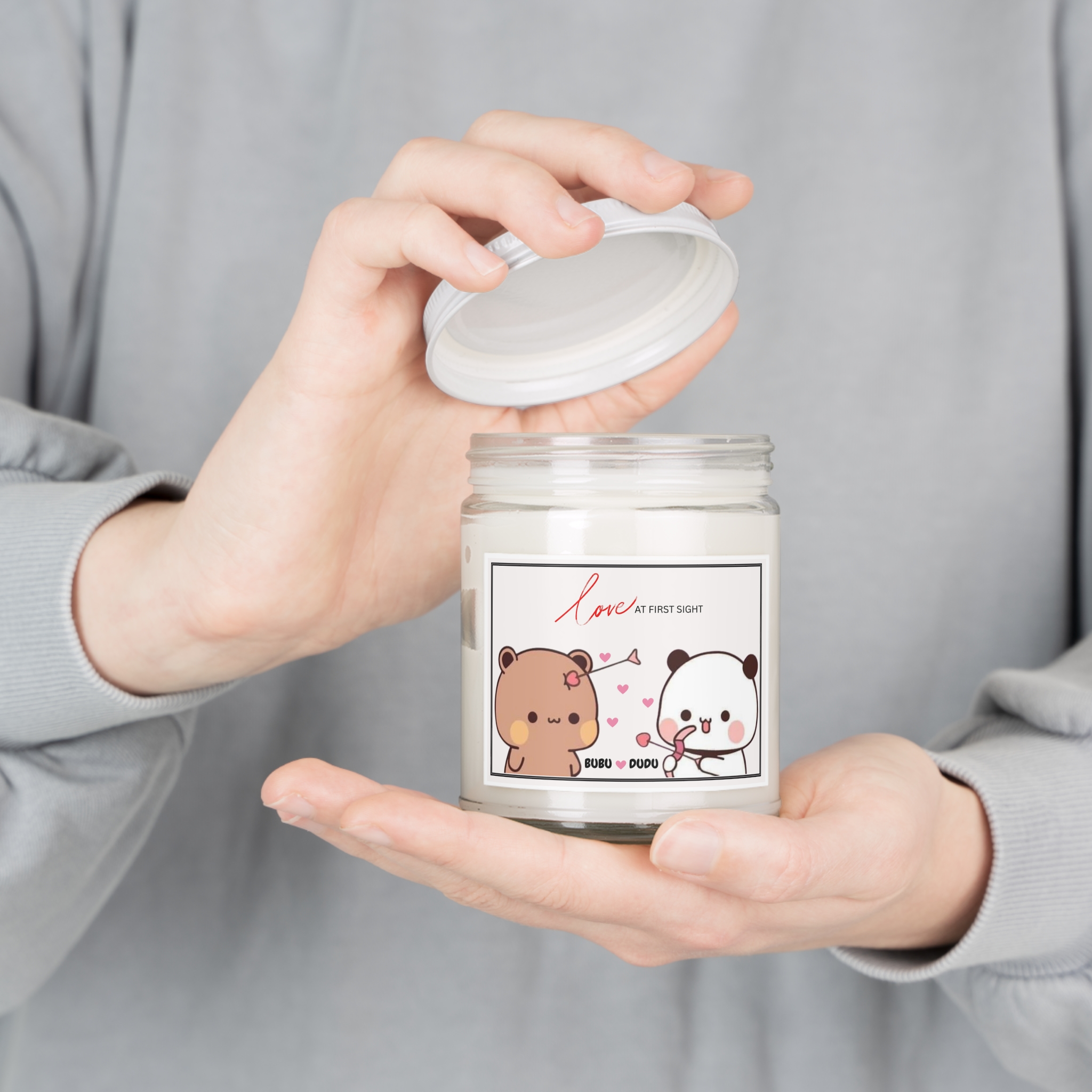 Bubu Dudu Love Candle - Romantic Bear and Panda Scented Wax for Heartfelt Ambiance - Image 3