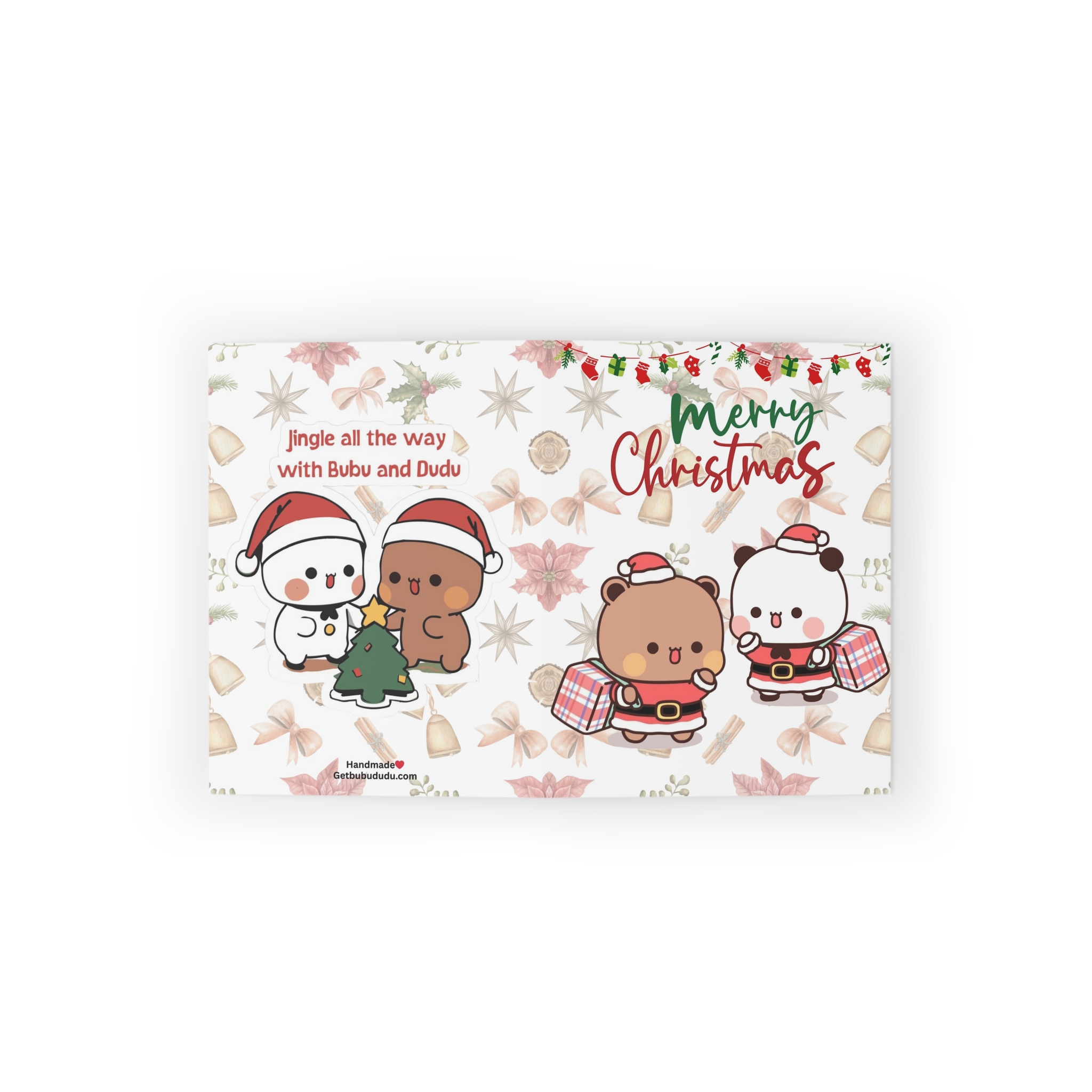Bubu Dudu Christmas Greeting Card - Festive Bear and Panda Holiday Card for Heartfelt Wishes - Image 5