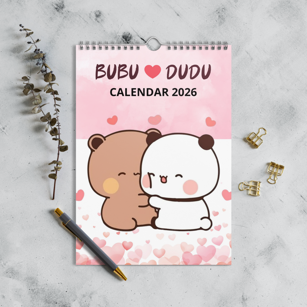 Bubu Dudu 2026 Calendar - Adorable Bear and Panda Character Planner for a Whimsical Year