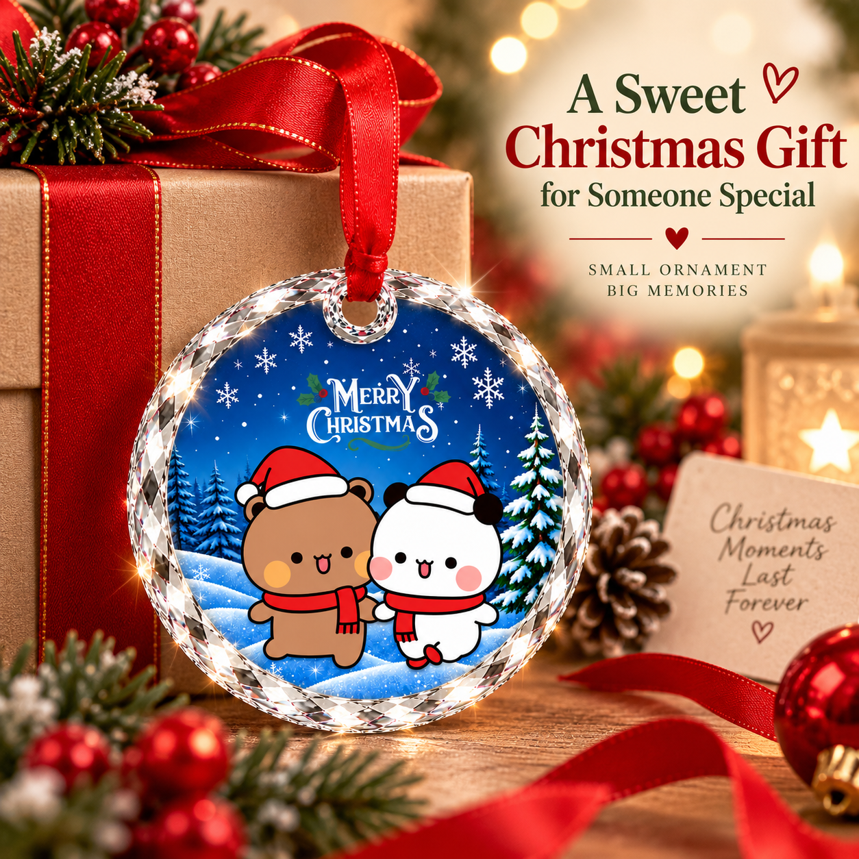 Bubu Dudu Merry Christmas Ornament