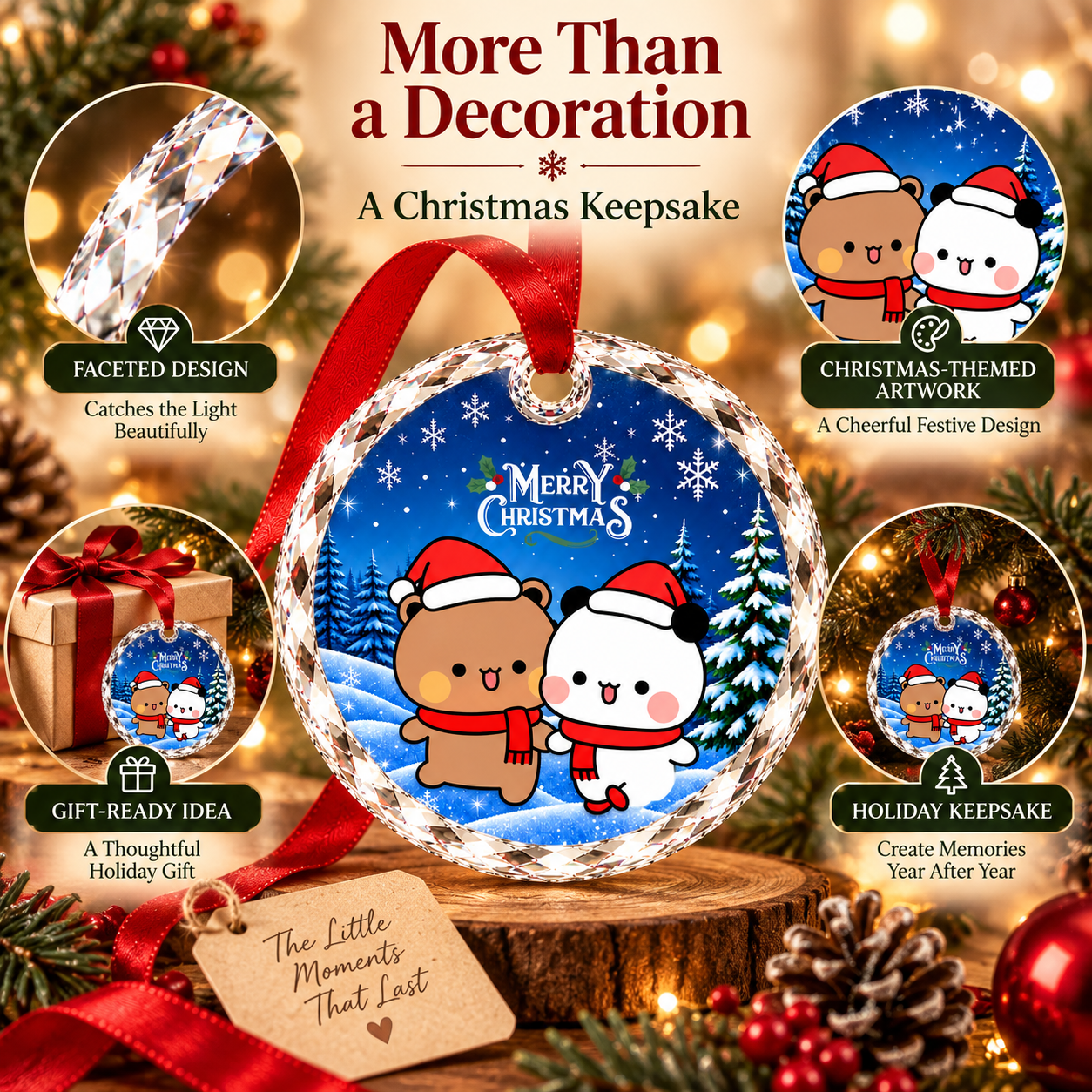 Bubu Dudu Merry Christmas Ornament