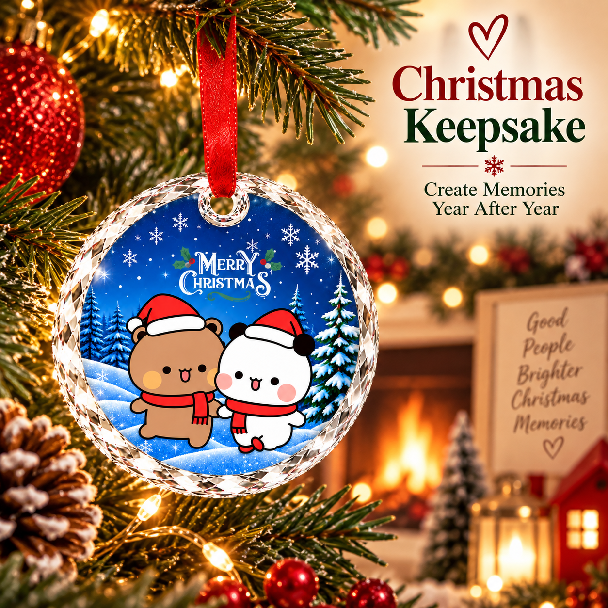 Bubu Dudu Merry Christmas Ornament