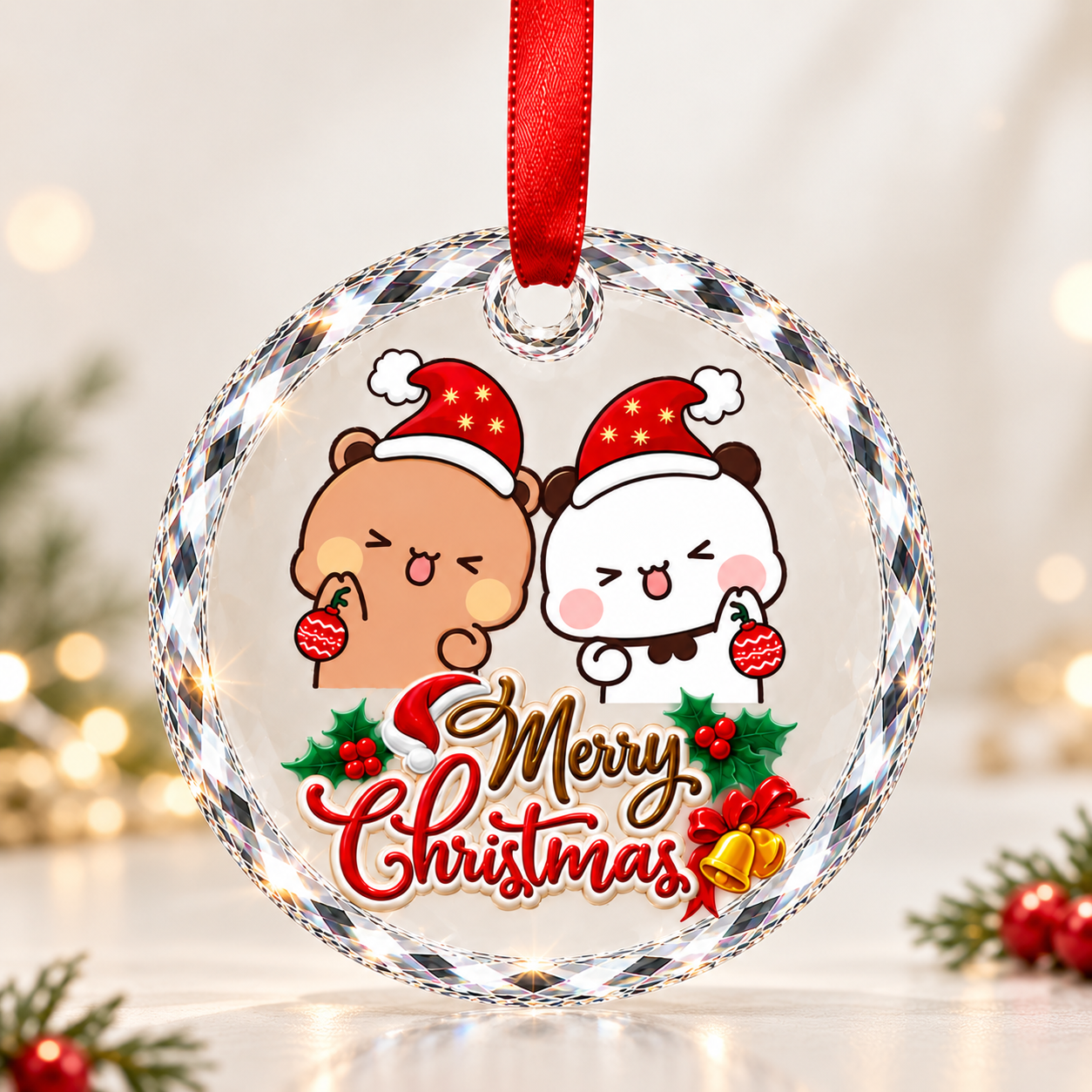 Bubu Dudu Merry Christmas Ornament