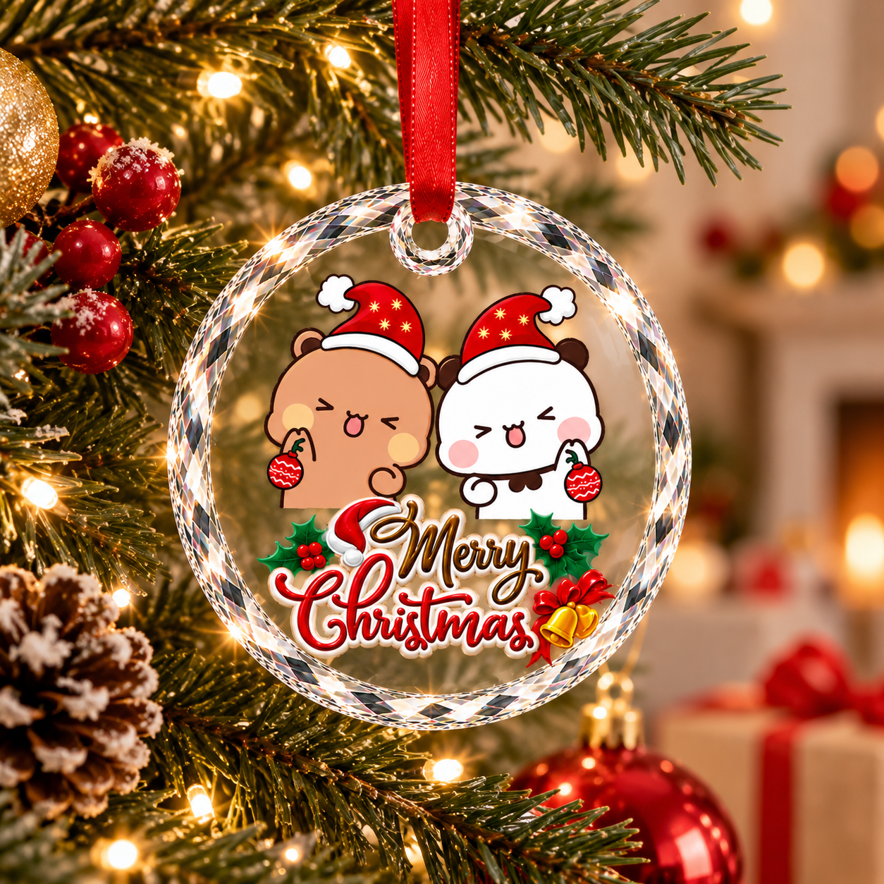 Bubu Dudu Merry Christmas Ornament