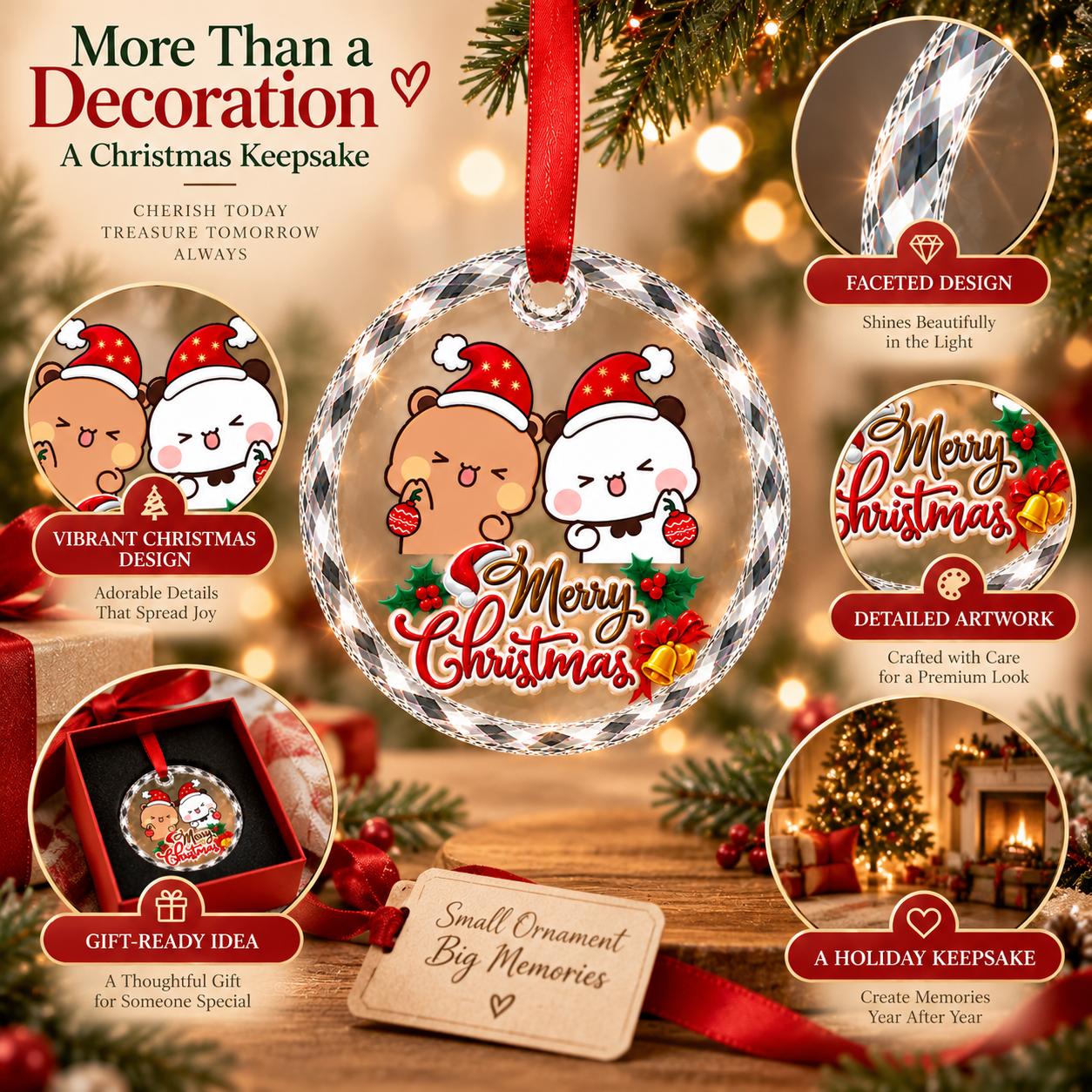 Bubu Dudu Merry Christmas Ornament